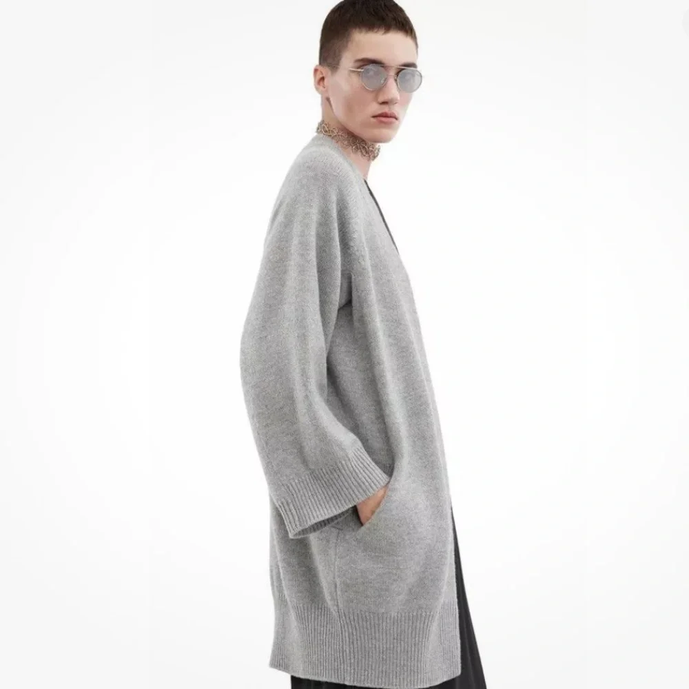 STYLISH YET COZY ACNE STUDIOS GREY CASHMERE/WOOL SONYA OPEN CARDIGAN‎ - UNISEX